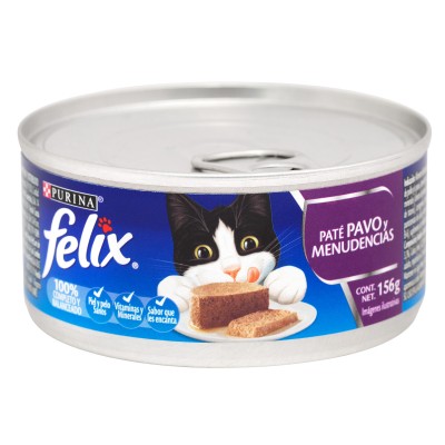 Comida Húmeda Para Gato Felix Paté Pavo Y Menudencias